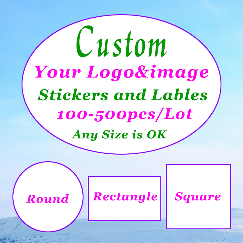 Label Maker - 500-100 ชิ้นสติกเกอร์ที่กําหนดเองที่กําหนดเองป้ายโลโก้งานแต่งงานวันเกิด Baptism บรรจุภัณฑ์พิมพ์แท็กของคุณเองส่วนบุคคลสติกเกอร์
