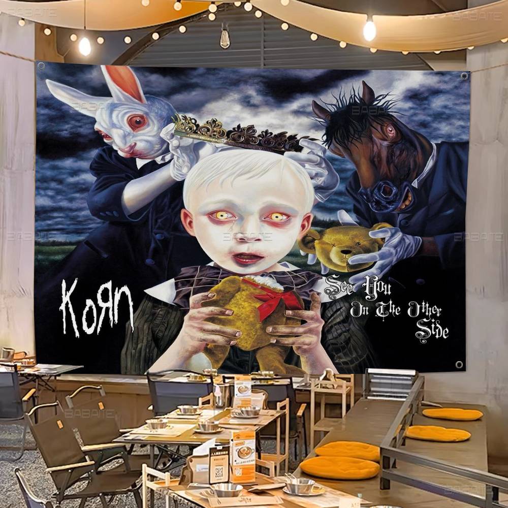 Commercial Printing Company - แบนเนอร์โฆษณาเชิงพาณิชย์แบบพิมพ์พิเศษรุ่นดีลักซ์ของวงร็อค Korn สำหรับงานปาร์ตี้บริษัท