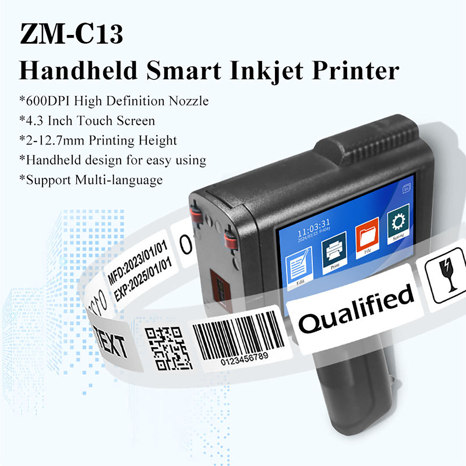 ZM-C13 เครื่องพิมพ์อิงค์เจ็ตแบ - Barcode Printer บทวิจารณ์และราคา
