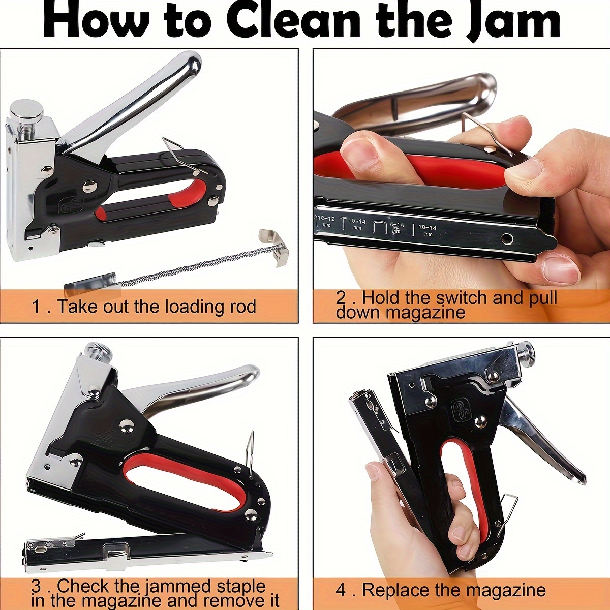 1 PC เบาะ 4 in 1 Staple Gun He - Stapler Heavy Duty บทวิจารณ์และราคา